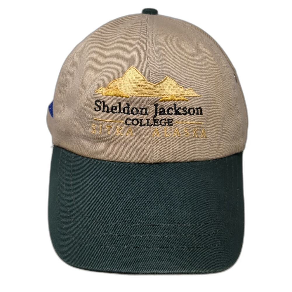 Headshot Sheldon Jackson College Baseball Cap Beige Green One Size Hat Alaska